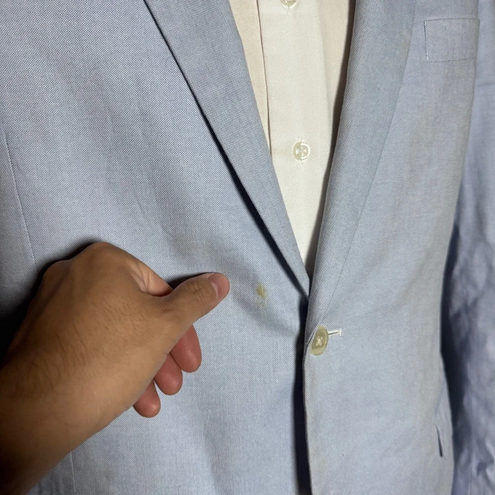Brooks Brothers Sport Coat Mens 46L Light Blue Cotton Fitzgerald Fit Blazer